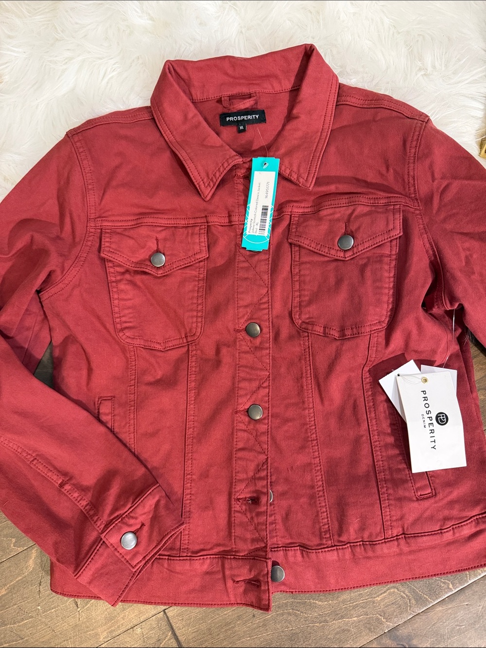 Prosperity Women's Burgundy Jean Jacket